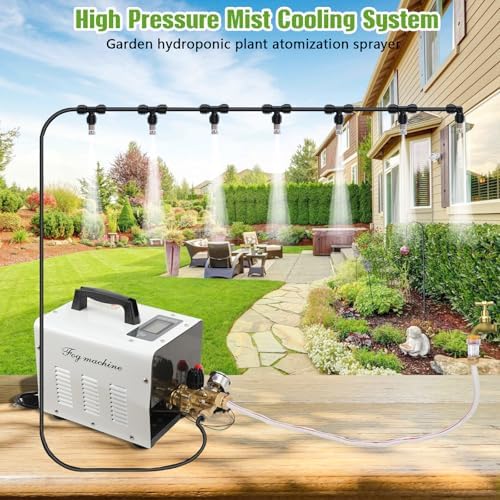 860PSI High Pressure Mist Cooling System Pump with 20pcs Nozzles, 180W Mister System for Outside Patio, Patio Misting Mister System Kit Greenhouse Misting System - Image 6