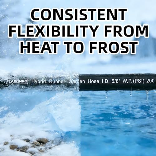 5/8 IN. × 90FT. Heavy Duty Hybrid Rubber Garden Hose, High Flow 5/8" I.D. No Memory Durable Lightweight Water Hose for Watering, Irrigation, Water Transfer Pump - Image 5
