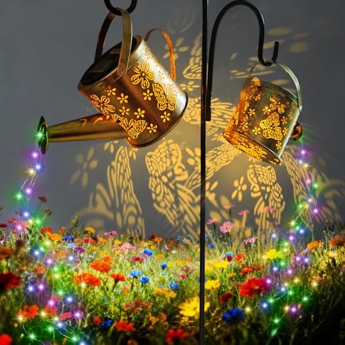 DDQ 2PC Solar Watering Can Lights Colors 58 LED Garden Gifts for Mom Women by Unknown