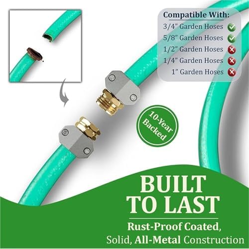 Garden Hose Repair Kit, Fits 3/4 And 5/8 Inch Hoses, Solid Male And Female Hose End Replacement, Water Hose Repair Fix Connector(4 Set) - Image 3