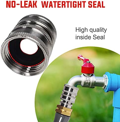 YAMATIC Stainless Steel Garden Hose Quick Connectors, 3/4" Thread (4 PACK) - Image 6