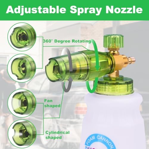 DUSICHIN Short Pressure Washer Gun with Foam Cannon,4000 PSI Power Washer Foam Blaster 1/4'' Quick Connector,Car Wash Foam Gun Snow Foam Lance with 7 Pressure Washer Nozzles for Car Washing DUS2903 - Image 4