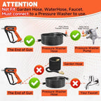 FIXFANS Pressure Washer Gun and Hose Kit, 25FT Power Wash Hose, M22 Fitting - Image 3