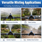 Outdoor Misting Nozzle Tee Kit - Automatic Watering Atomizer System for Garden Irrigation, Easy Install Cooling Mist Solution (40m / 131.2ft) - Image 6