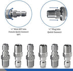 Essential Washer Stainless Steel ¼” Plug Male NPT | Pressure Washer Quick Connect Fittings | 5000 PSI | Set Of 6 - Image 4