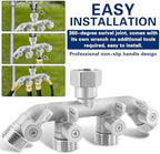 4 Way Garden Hose Splitter, 304 Stainless Steel Outdoor Faucet Splitter with 4 Individual Shut Off Valves, 3/4" GHT High Flow Hose Bib Spigot Connector - Image 7