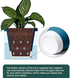 D'vine Dev Self-Watering Blue Terracotta Planter Pot, 10 in, 37-X-D-4 - Image 5