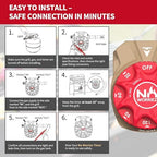 NO WORRIEZ 3 Hour Bypass Safety Auto Shut-Off Gas Timer for Propane & Natural Gas | Outdoor Grill, Fire Pit, Pizza Oven | – 100,000 BTU w/ 3/8" Flared Male Connector & Female Hose, Patent Pending - Image 2