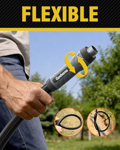 Heavy Duty Garden Hose, 100 ft x 5/8" Long Polyurethane Water Hose with Swivel Fittings, Flexible, Lightweight, No-Kink, Leakproof, Burst 600 PSI, Black - Image 6