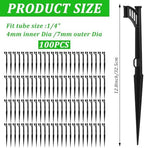 100 Pcs 12.8" Irrigation Drip Support Stakes 1/4 Inch Drip Irrigation Stakes for 1/4 Inch Drip Irrigation Tubing Hose Holder Drip Irrigation Support Stakes for Gardens Irrigation Supplies - Image 2
