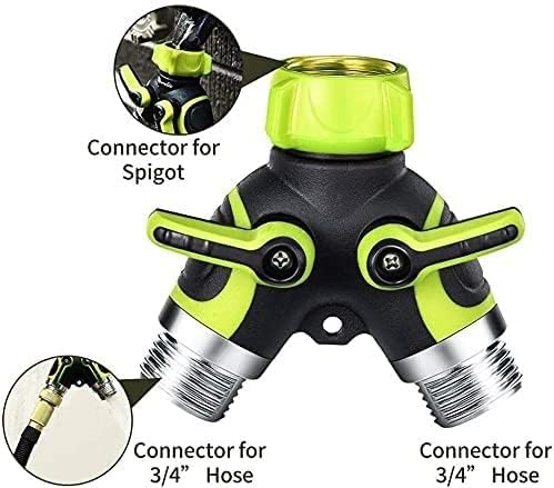 2 Way Y Valve Garden Hose Connector Splitter Adapter, Garden Hose Splitter with Valve, Garden Hose Y Valve Connectors (Color : Blue, Size : 10x8.8x4.8cm) - Image 5