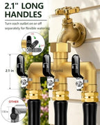 3-Way Garden Hose Splitter, Heavy-Duty Brass, 3/4" GHT, Black - Image 6