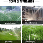 Farm Irrigation Sprinkler, 360° Large-Area Agriculture Farm Irrigation Sprinkler with 18mm/20mm/22mm Replacement Nozzle, Range Diameter 40-100m, Pressure Adjustable 4-8bar - Image 7
