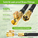 Flexible Garden Hose 100 ft, 2026 New No Kink Water Hose 100ft, 10 Function Nozzle, Solid Brass Fittings, Reinforced Outer Fabric & Inner Core, Ultra Lightweight for Gardening, Cleaning, Car Washing - Image 4