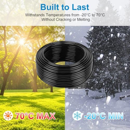 100FT 1/4 Inch Drip Irrigation Tubing with 20 Pack Tees - Image 5