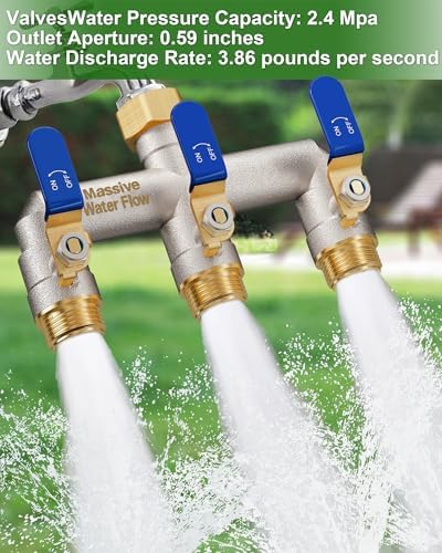 3 Way Hose Splitter Heavy Duty, Full Flow Brass Garden Hose Splitter - Image 5