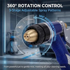 Garden Hose Nozzle, Full Alloy & Brass, 5-Stage Adjustable, 360° Rotation - Image 3