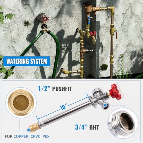 SUNGATOR 10" Frost Free Sillcock, 1/2" Push Connect x 3/4" GHT Hose Bibb - Image 2