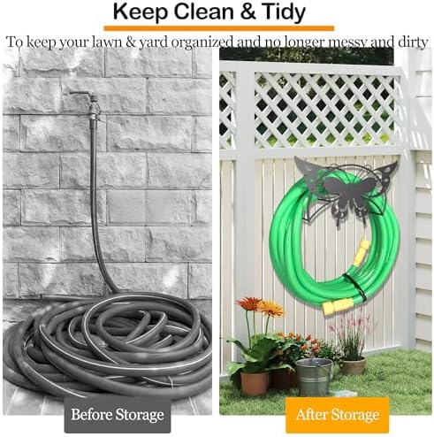 Garden Hose Holder Metal Wall Mount HeavyDuty 125'5/8"Butterfly Hose Hanger - Image 5