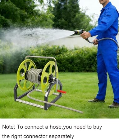 Retractable Hose Reel, Wall-Mounted Garden Hose Holder with Handle, Portable Cart for Outdoor Use, Ideal for Yard and Patio - Image 3