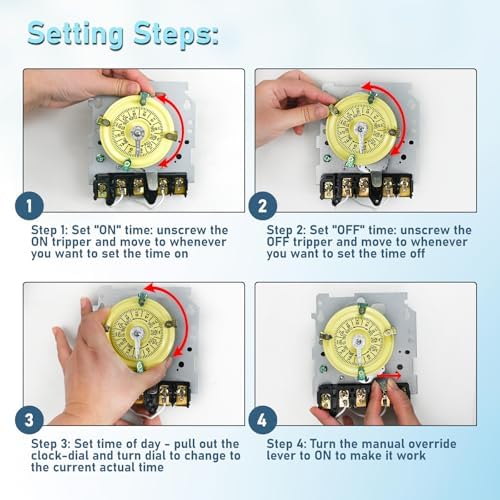 T104M Pool Timer, Mechanical Time Switch Mechanism 208-277VAC 5HP 40A DPST - Image 4