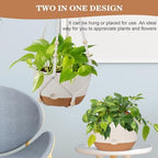 3 Pack Hanging Pot for Indoor Plants, 10inch Self-Watering Hanging Planter, Macrame Plant Hanger with Pot, Metal Chain, S & Ceiling Hooks, Removable Saucer and Drainage Holes for Garden Home - White - Image 7