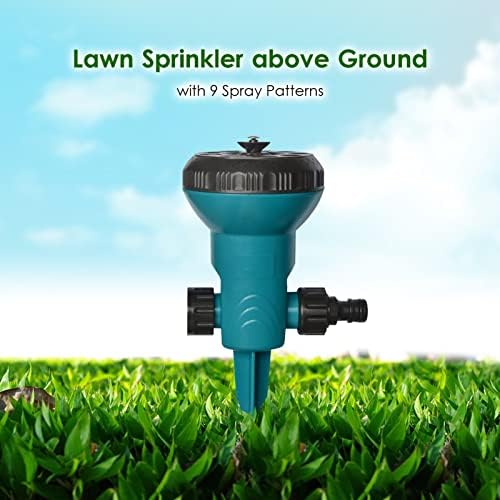 Lawn Garden Sprinkler Lawn Sprinkler Above Ground Garden Sprinkler System 9 Spray Patterns High Pressure Water Sprayer Irrigation for Patio Yard Park - Image 5