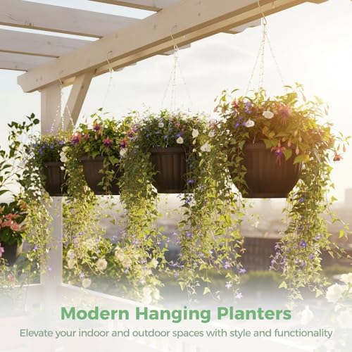 4 Pack Hanging Planters, 9.3 Inch Self Watering Pots for Indoor Plants - Image 2
