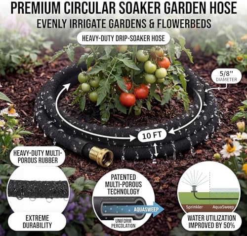 Pangda 2 Pack Ring Soaker Garden Hose, 5/8" x 10 ft Heavy-duty Drip Hose - Image 5