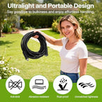 Garden Hose 100 ft x 5/8 in, Lightweight Flexible Water Hose, Kink-Resistant Design, Abrasion-Resistant Outer Cover, Leak-Proof Reinforced Fittings, Durable All-Weather Performance.Black - Image 7