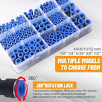 200PCS Pneumatic Push to Connect Air Fittings Straight Union Kit - Image 3