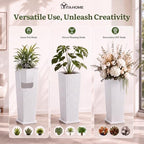 YITAHOME 2pcs Tall Planters 24" with Detachable Inner Pot, Outdoor Planter - Image 3