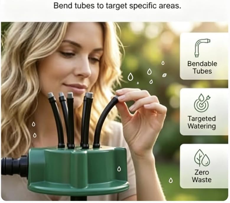 360° Coverage Rotating Lawn Sprinkler for Large Areas – Adjustable Water-Saving System with Durable Spike Base, Compatible with 1/2", 3/4" and 1" Garden Hoses (3PC+1/2"、3/4"、1 "Fit) - Image 3