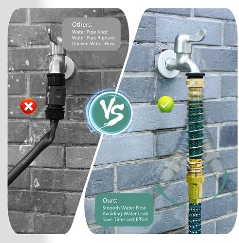 Garden Hose Extension Adapter 6.3", Diivoo Hose Extender for Faucet Outdoor, RV Flexible Hose Kink Protector, Spigot Extender with Coil Spring, Compatible With 3/4" Standard Garden Hose, 2 Pack - Image 2