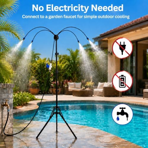 Standing Misters for Outside Patio, 5.3Ft Adjustable Misting System - Image 4