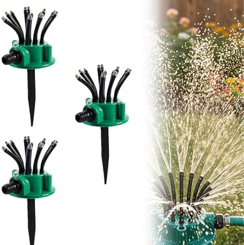 360 Multi Directional Lawn Sprinkler,Versatile Garden Irrigation Sprinkler in Ground,Flexible Coverage Precision Degree Lawn Sprinklers Watering Sprayer System for Yard (3pcs) by Unknown
