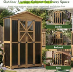 Outdoor Wooden Storage Shed Cabinet with 6 Adjustable Shelves - Image 7