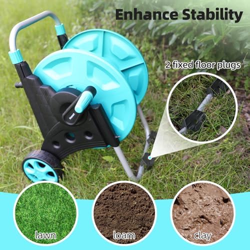 Garden Hose Reel for Outside,Hold Up to 100 ft of 5/8’’ Hose - Image 6