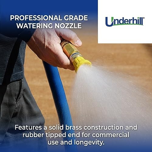 Underhill Precision Rainbow Garden Water Hose Nozzle Sprayer, 15 GPM 80 PSI, 3/4-Inch Thread Inlet, High Pressure Heavy-Duty Brass and Rubber, HN1500 - Image 5