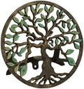 Zeckos Garden Hose Holder Tree of Life 12 Inch Cast Iron Green Bronze by Zeckos