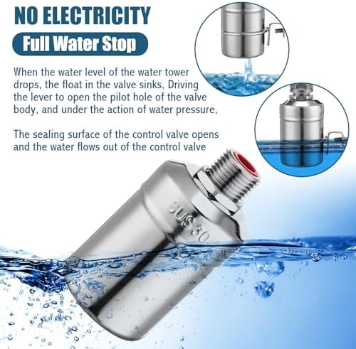 MorningRo 4 Pack Float Valve for Water Tank 1/2" to 3/4", Regular Style - Image 5