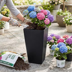 KOL Planters for Outdoor Plants, 28 Inch Tall Black Plant Pots, 2 Pack - Image 4