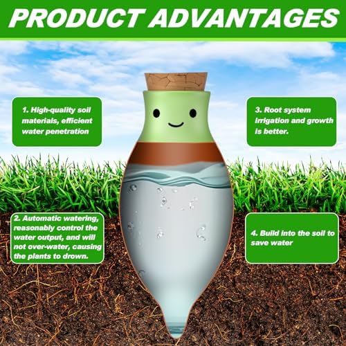 LemonRoad 8 Pcs Self Watering Terracotta Globes 11.5oz Large Ollas Plant Watering Globes Planter Insert Spike Pot Clay Planter Irrigation Device for Outdoor Indoor Easy to Refill Plant Lover Gift - Image 4