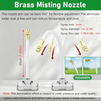 Misting System for Plants Outdoor, Atomizing Misters Kit with Brass Nozzles for Backyard/Flower Bed/Factories, Adjustable Mister Sprinkler System Set - Image 3