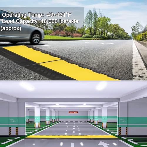 Cable Protector Ramp 1 Channel Rubber Cable Protection Ramp, Garden Hose Protector for Driveway， 18000lb Axle Capacity Cord Cable Protector - Image 7