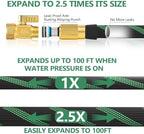 100FT Lightweight Garden Hose, Brass 3/4", 10-Pattern Nozzle - Image 4