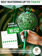 16 Oz 2 pcs Plant Watering Globes for Indoor Plants with Metal Self Watering Planter Insert - Premium XL Glass Hand-blown Globes - Automatic Plant Waterer Indoor, Gift For Gardeners [Mosaic & Crystal] - Image 2