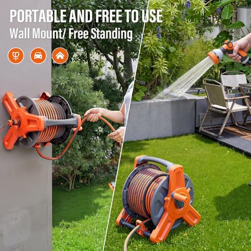 100FT Water Hose with Reel & Holder for Balcony & Patio - Image 6