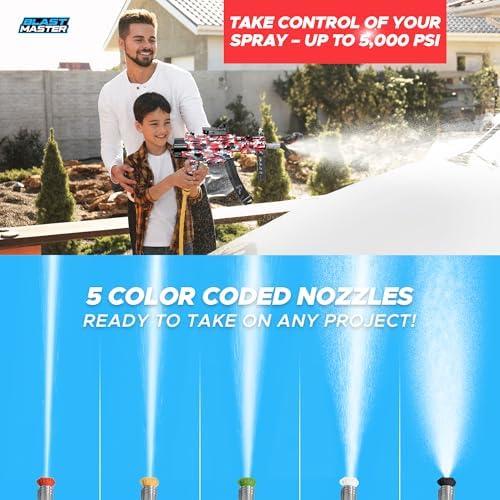 Pressure Washer Gun – Replacement for Pressure Washer Wand, Swivel Gun Compatible with Foam Cannon, 5 Pressure Nozzle Tips, 1/4” Quick Connector Coupler, Power Washer Accessories (Red) - Image 4