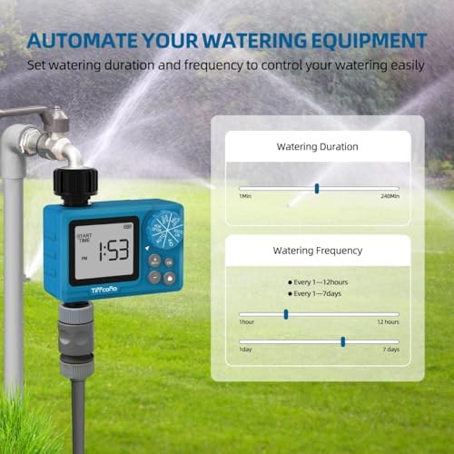 TiFFCOFiO Sprinkler Timer Outdoor, Digital Pogrammable for Garden Hose, Irrigrtion Timer with Rain Delay and Manual Mode - Image 4